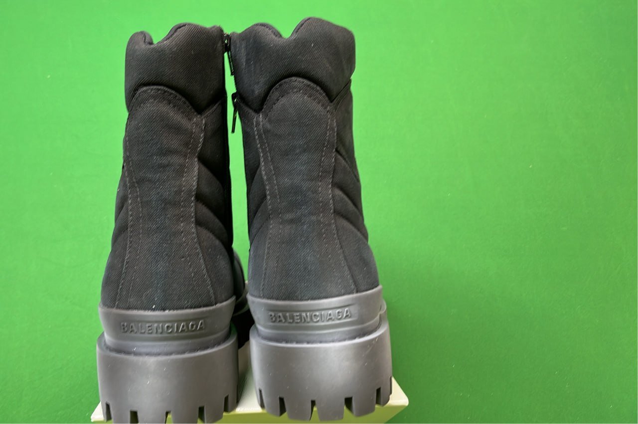 Balenciaga High-Top Combat Boots - Black