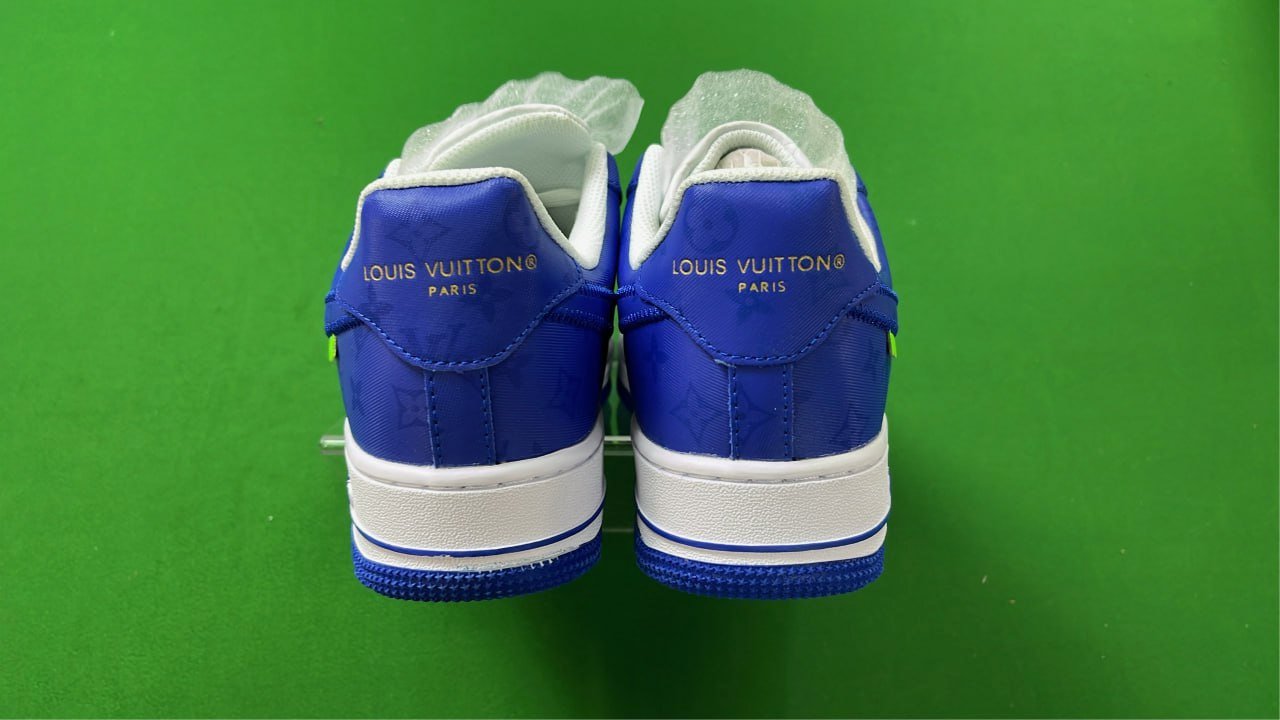  Louis Vuitton x Nike Air Force 1 Low Green White Sneakers